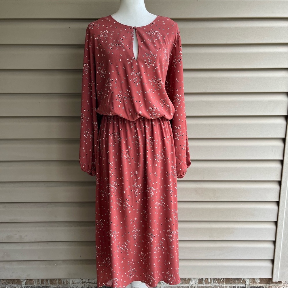•Ava & Viv• NWT Burnt Orange Patterned Dress Size 2X